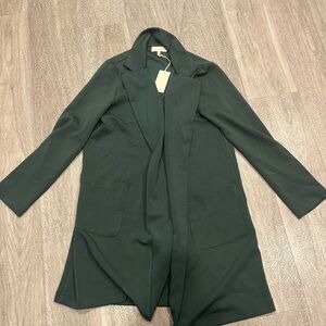 New Melloday Dark Green Trench Coat/ knee length blazer M